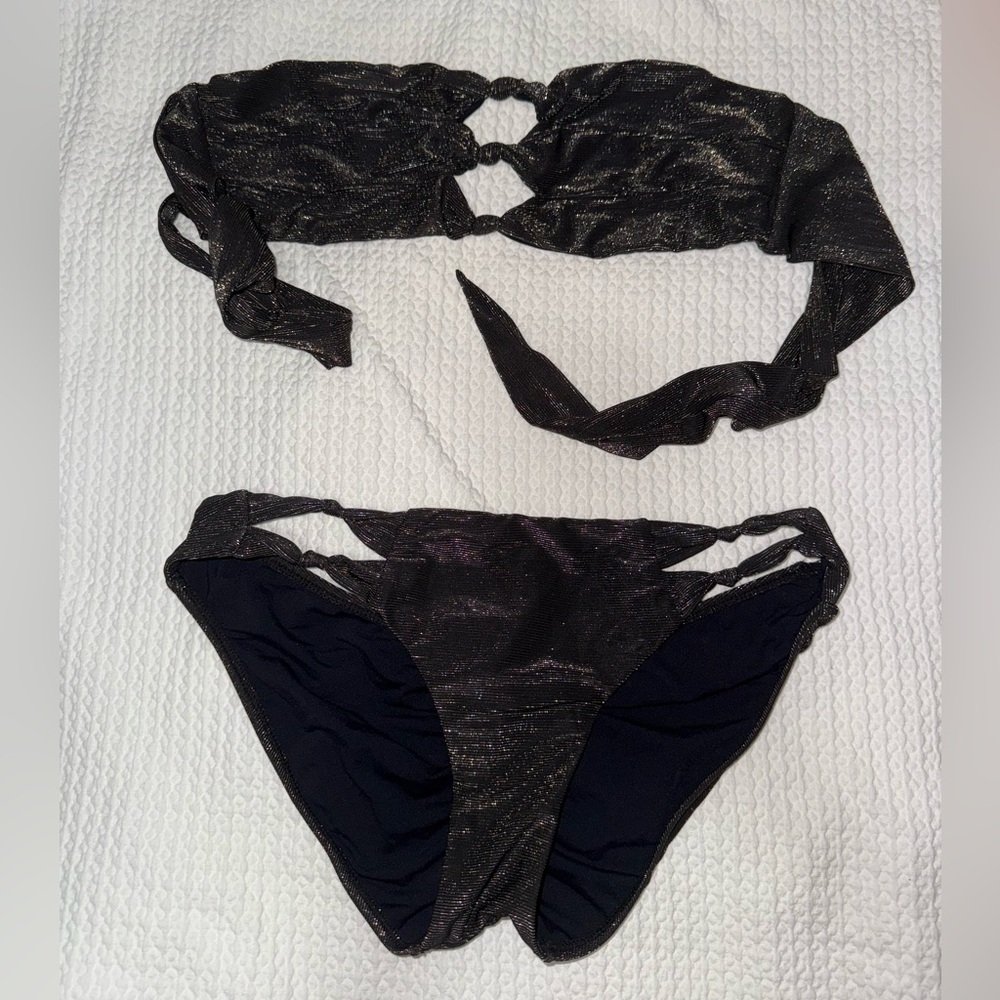 PQ Swim Black Shimmer Bikini Set